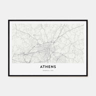 Athens, Georgia Map Landscape Poster