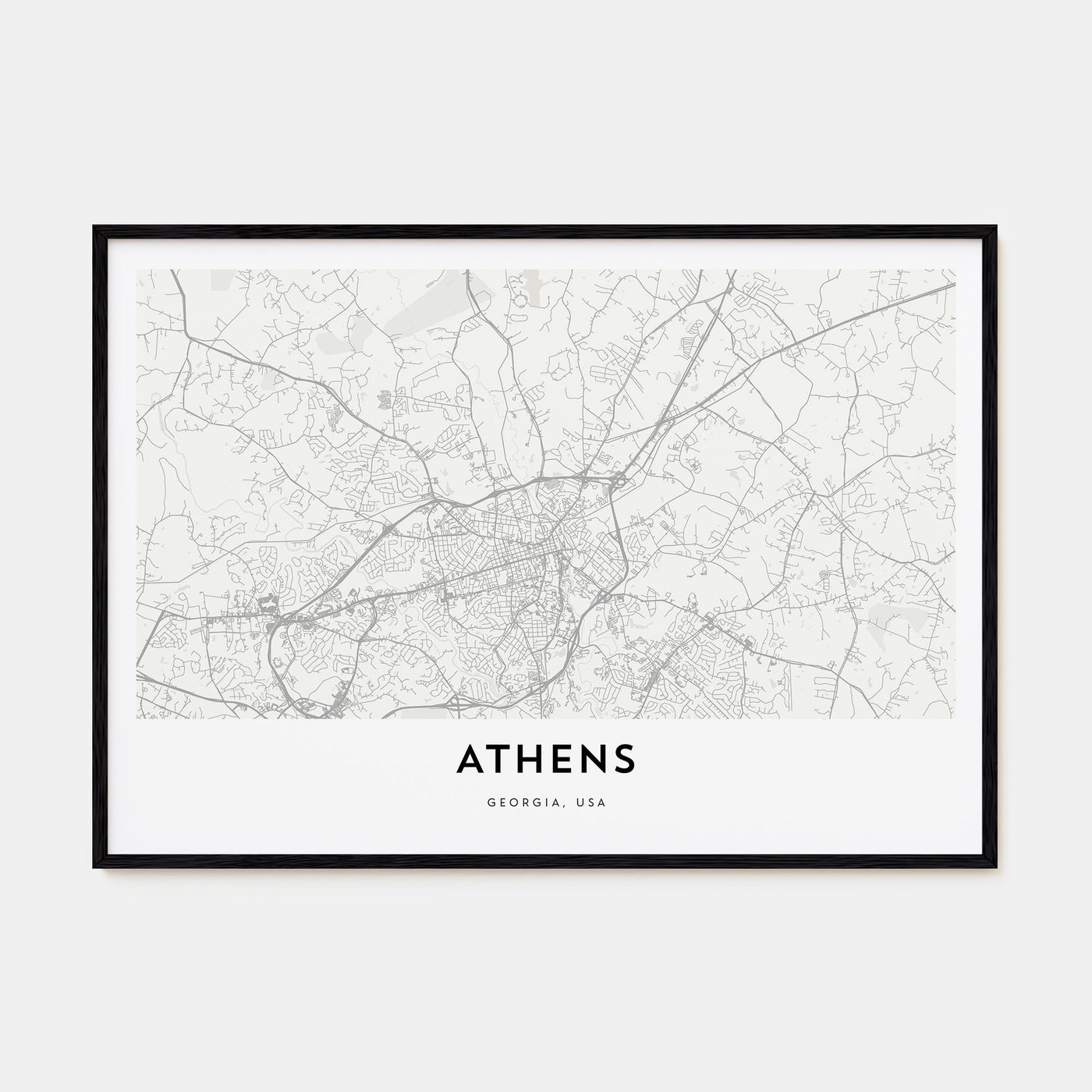 Athens, Georgia Map Landscape Poster