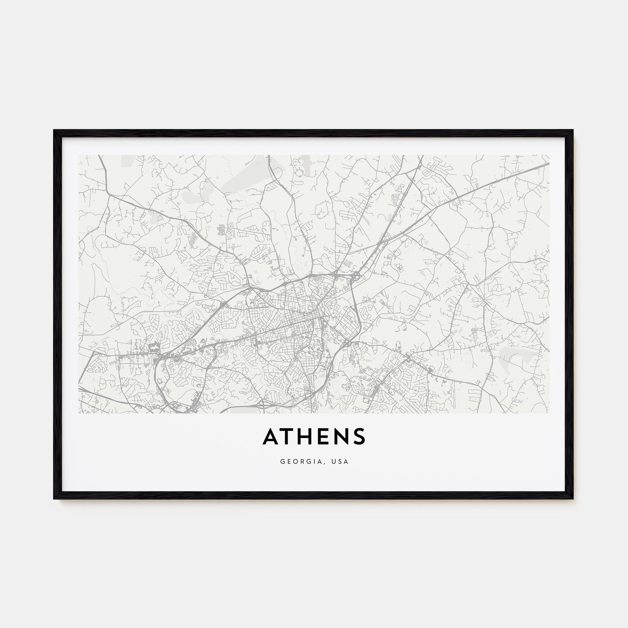 Athens, Georgia Map Landscape Poster