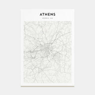 Athens, Georgia Map Portrait Poster