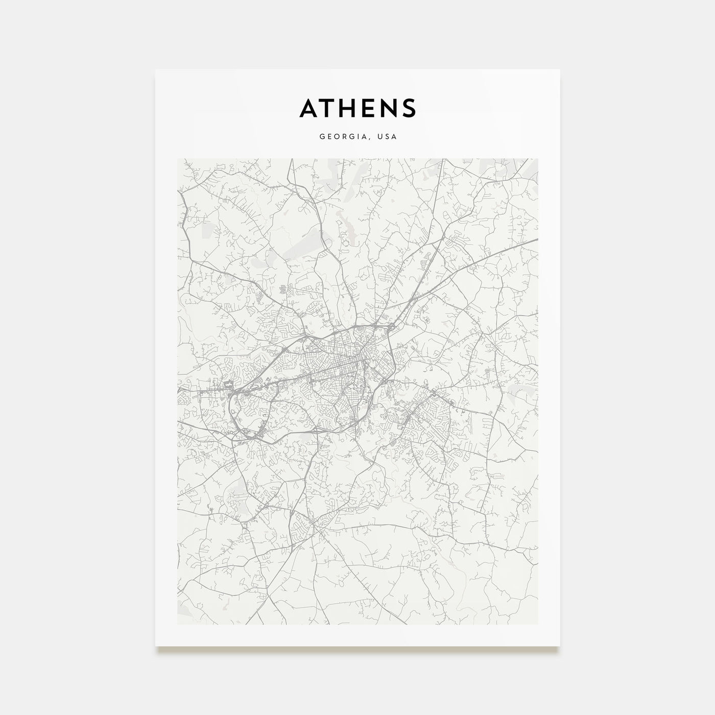 Athens, Georgia Map Portrait Poster