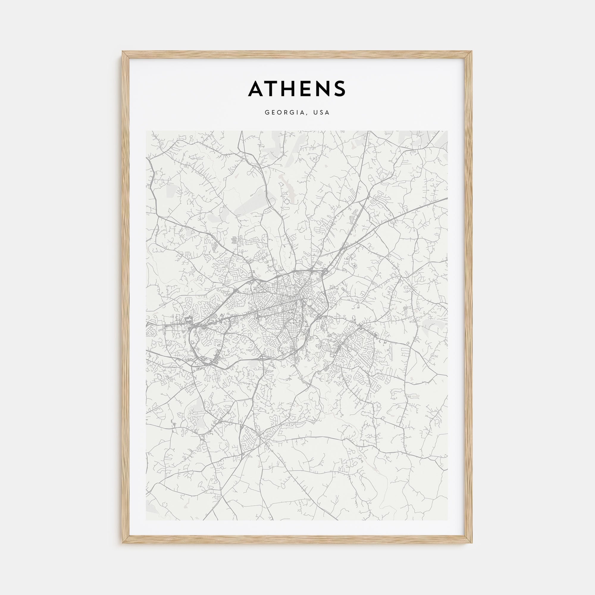 Athens, Georgia Map Portrait Poster