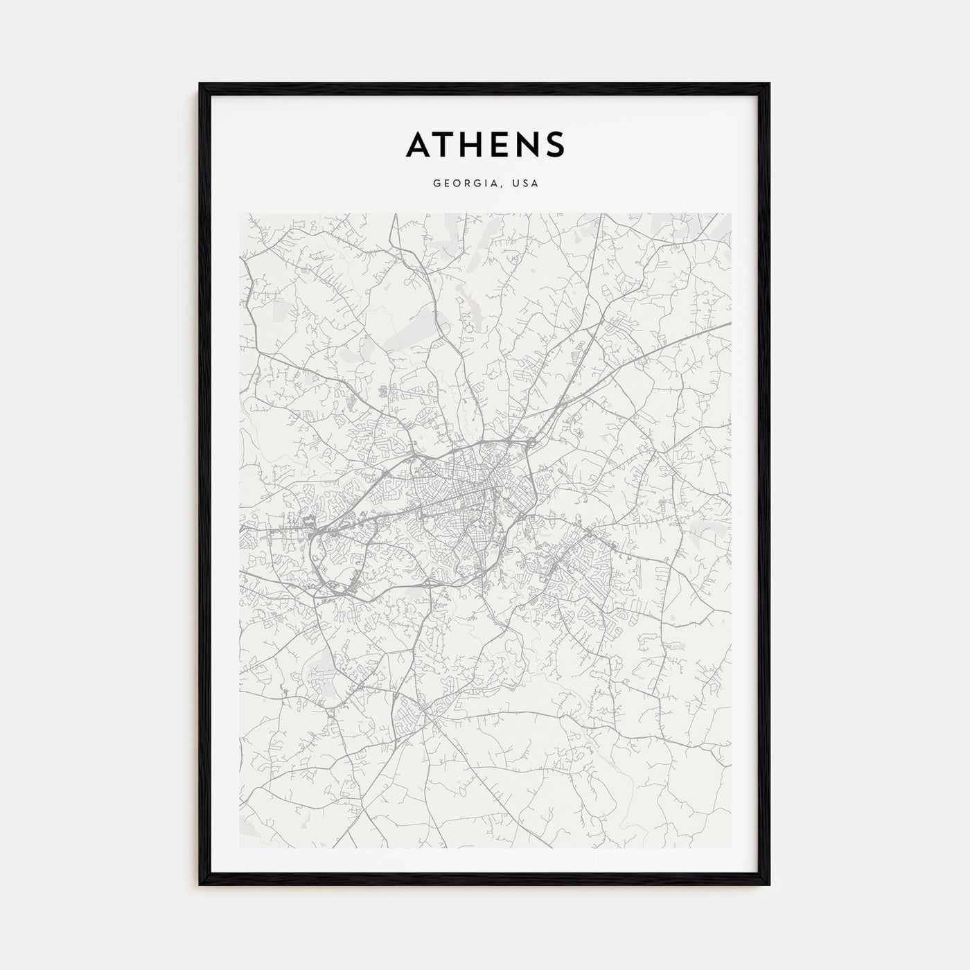 Athens, Georgia Map Portrait Poster