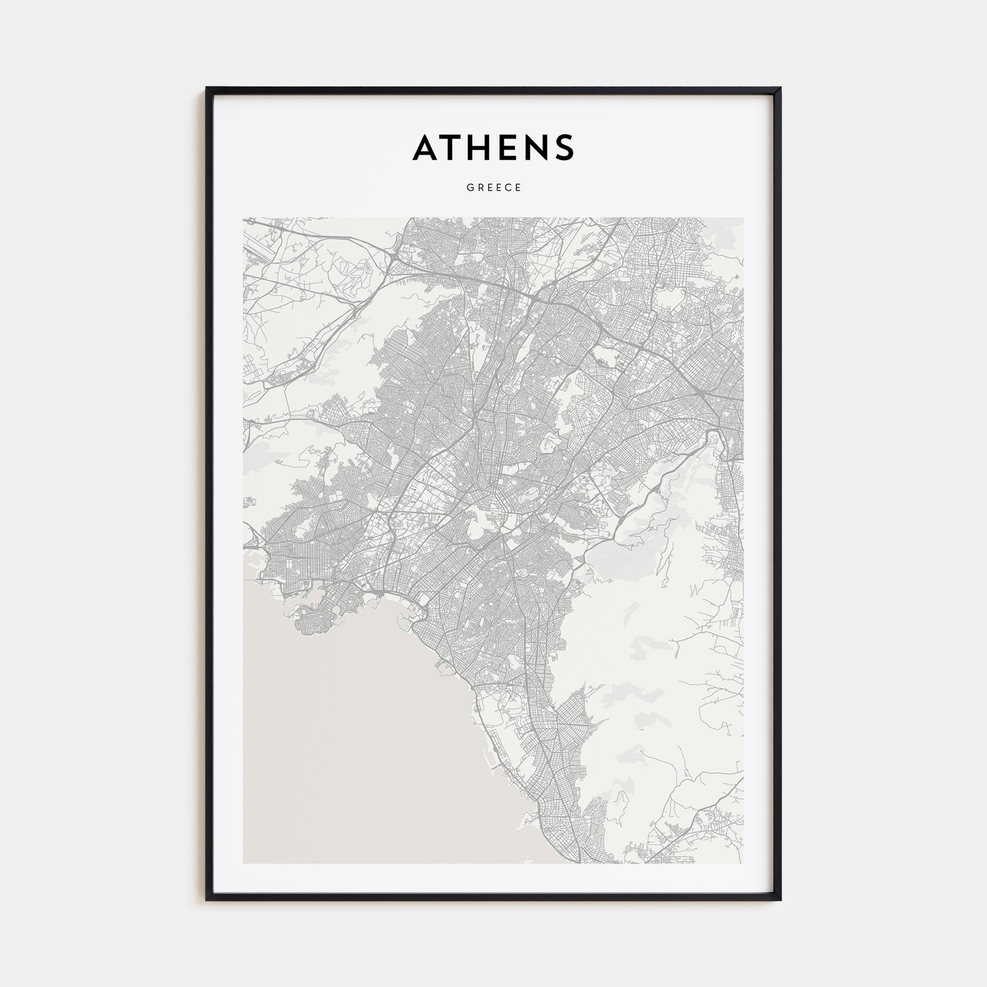 Athens, Greece Map Portrait Poster