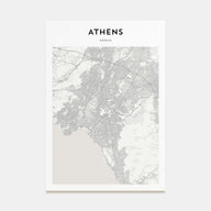 Athens, Greece Map Portrait Poster