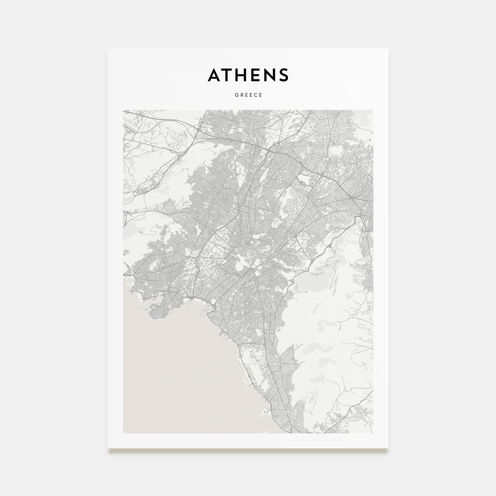 Athens, Greece Map Portrait Poster