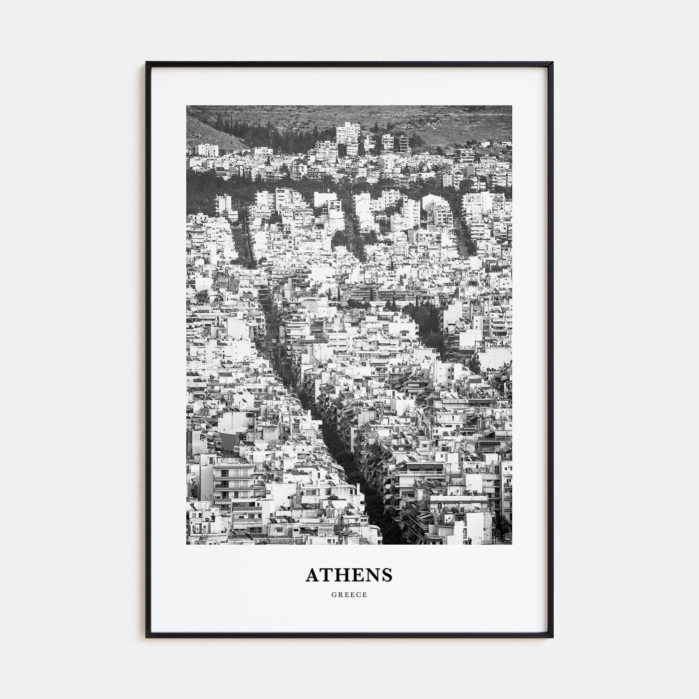 Athens, Greece Portrait B&W No 1 Poster