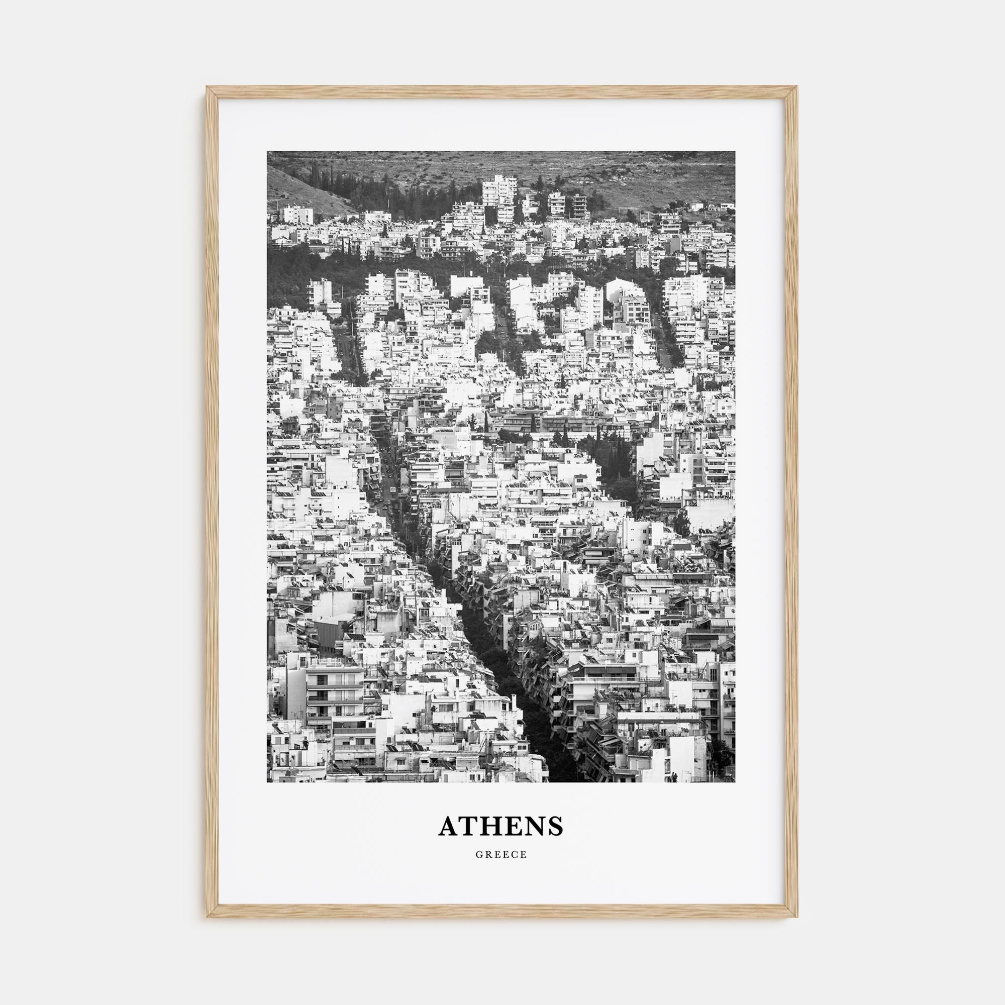 Athens, Greece Portrait B&W No 1 Poster