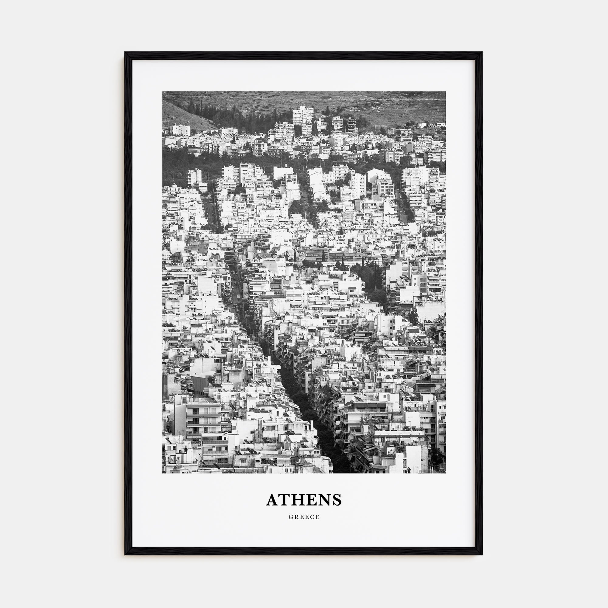Athens, Greece Portrait B&W No 1 Poster