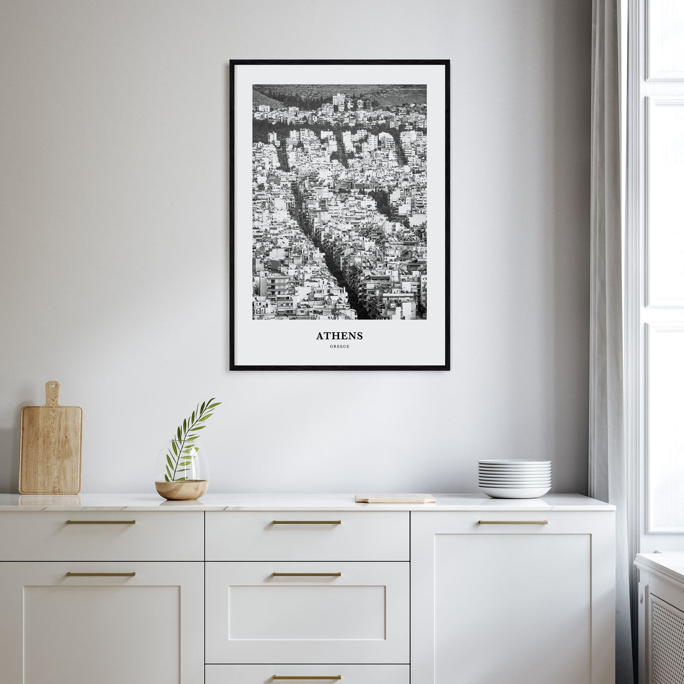 Athens, Greece Portrait B&W No 1 Poster