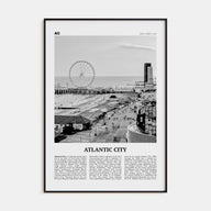 Atlantic City Travel B&W Poster