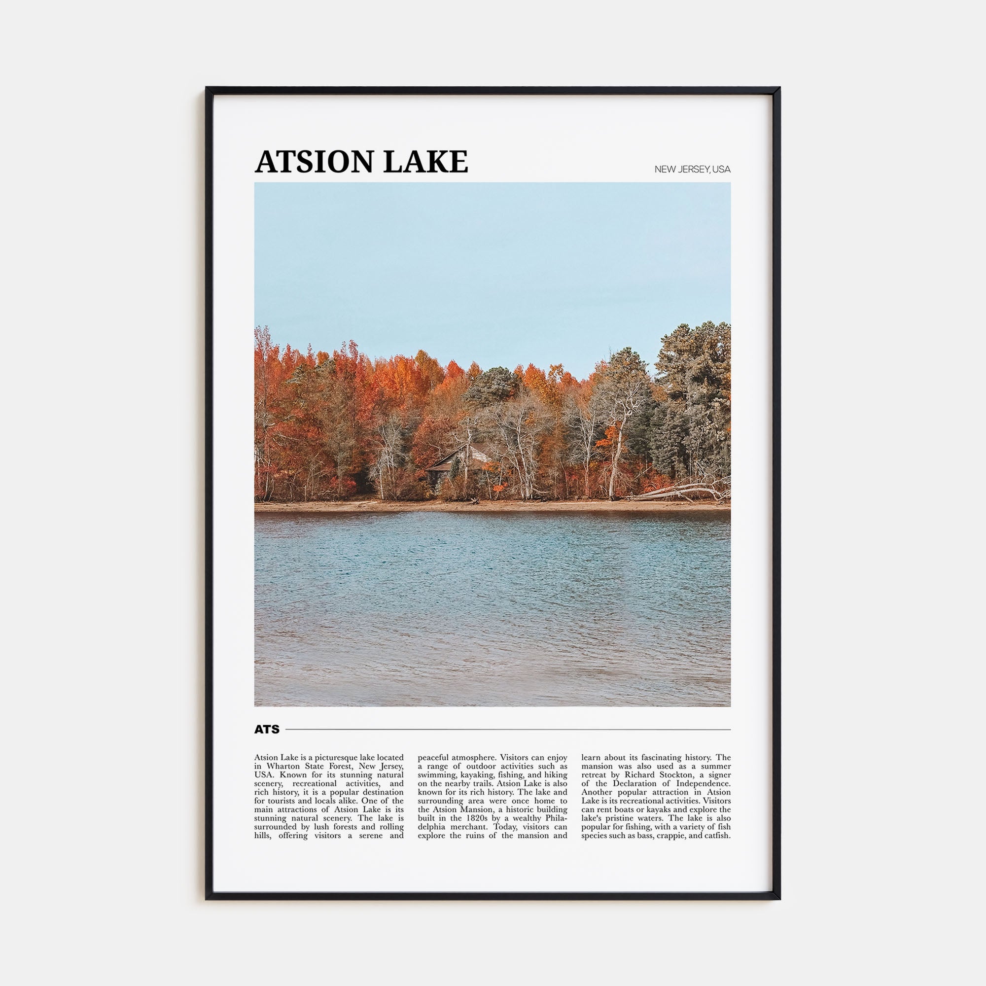 Atsion Lake Travel Color Poster