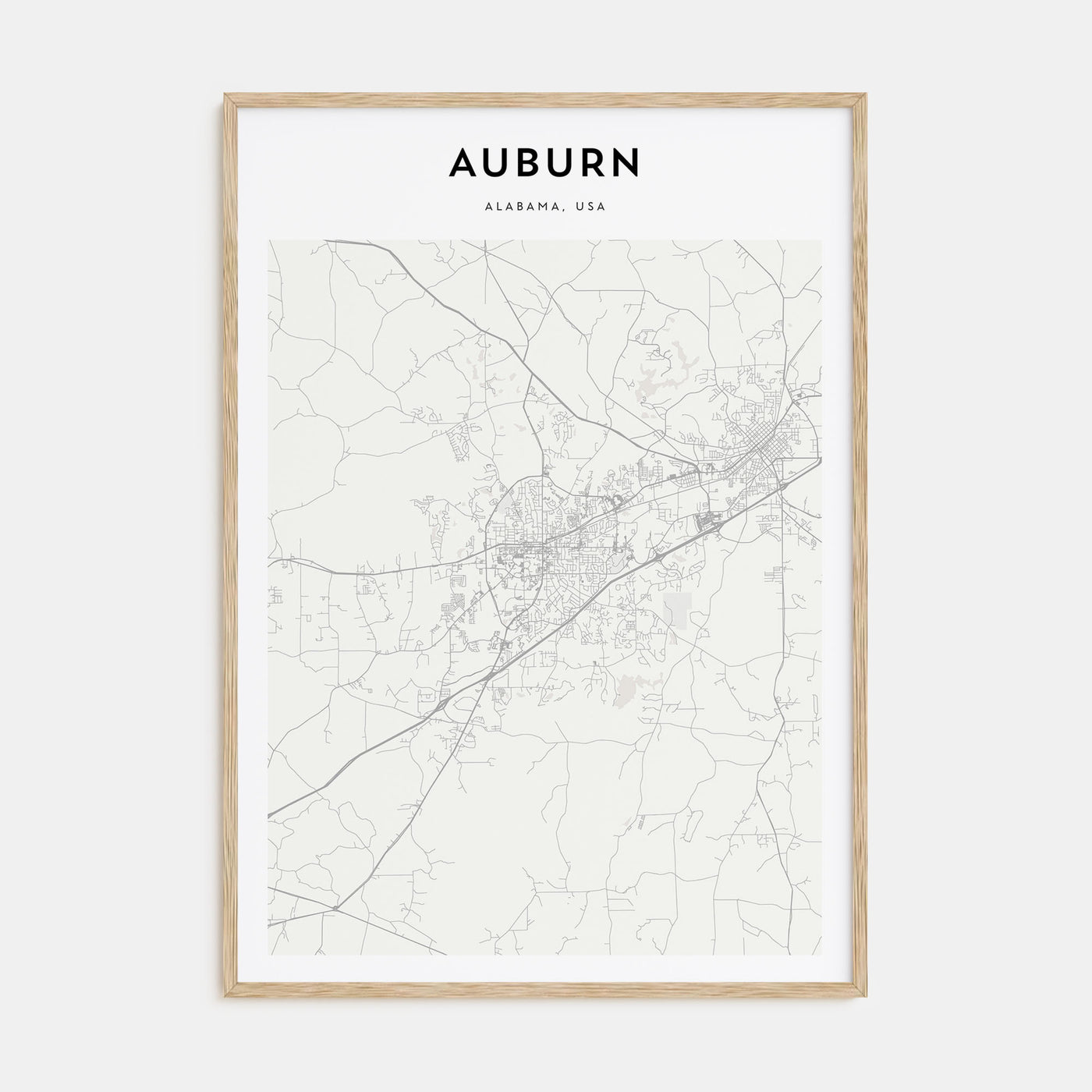 Auburn, Alabama Map Portrait Poster