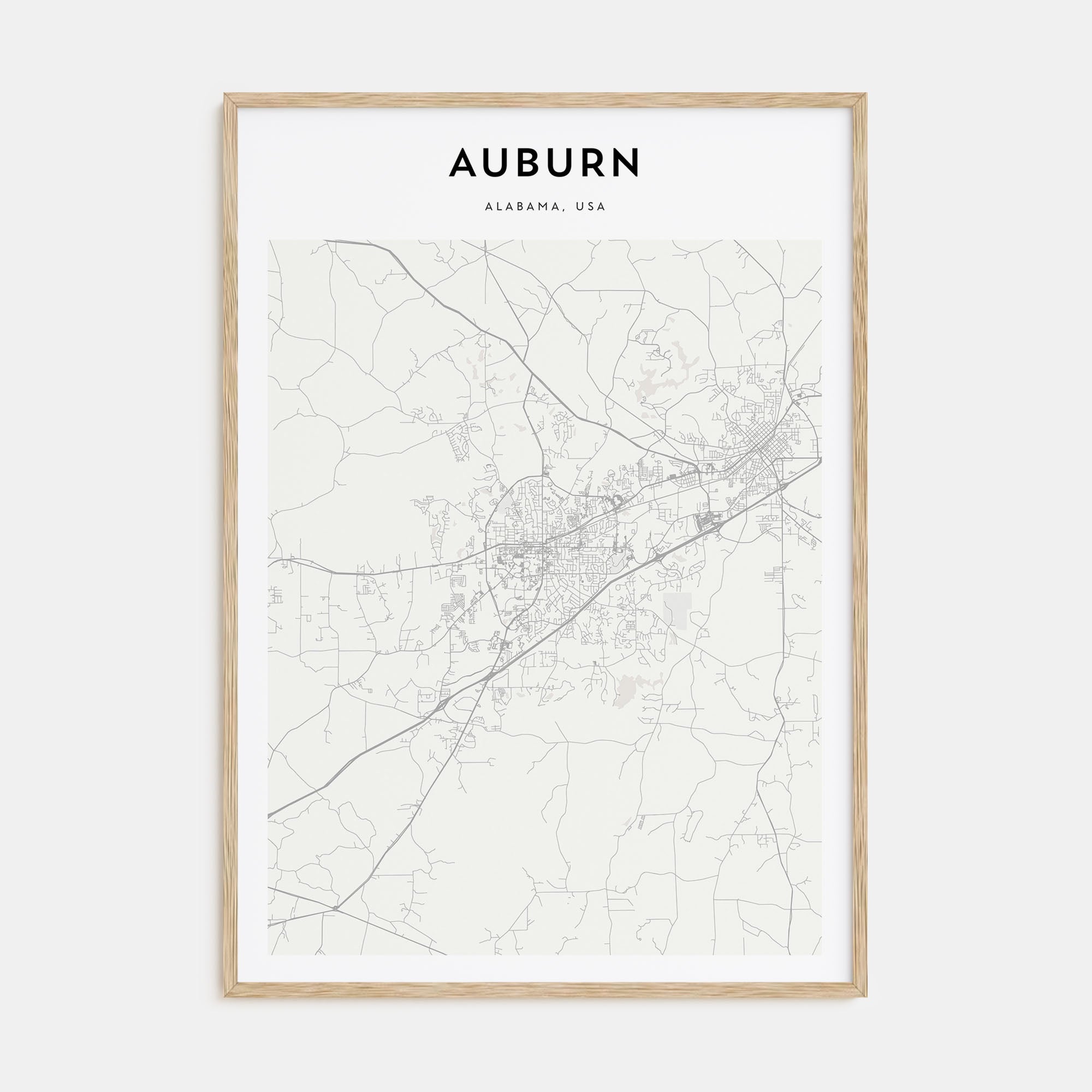 Auburn, Alabama Map Portrait Poster