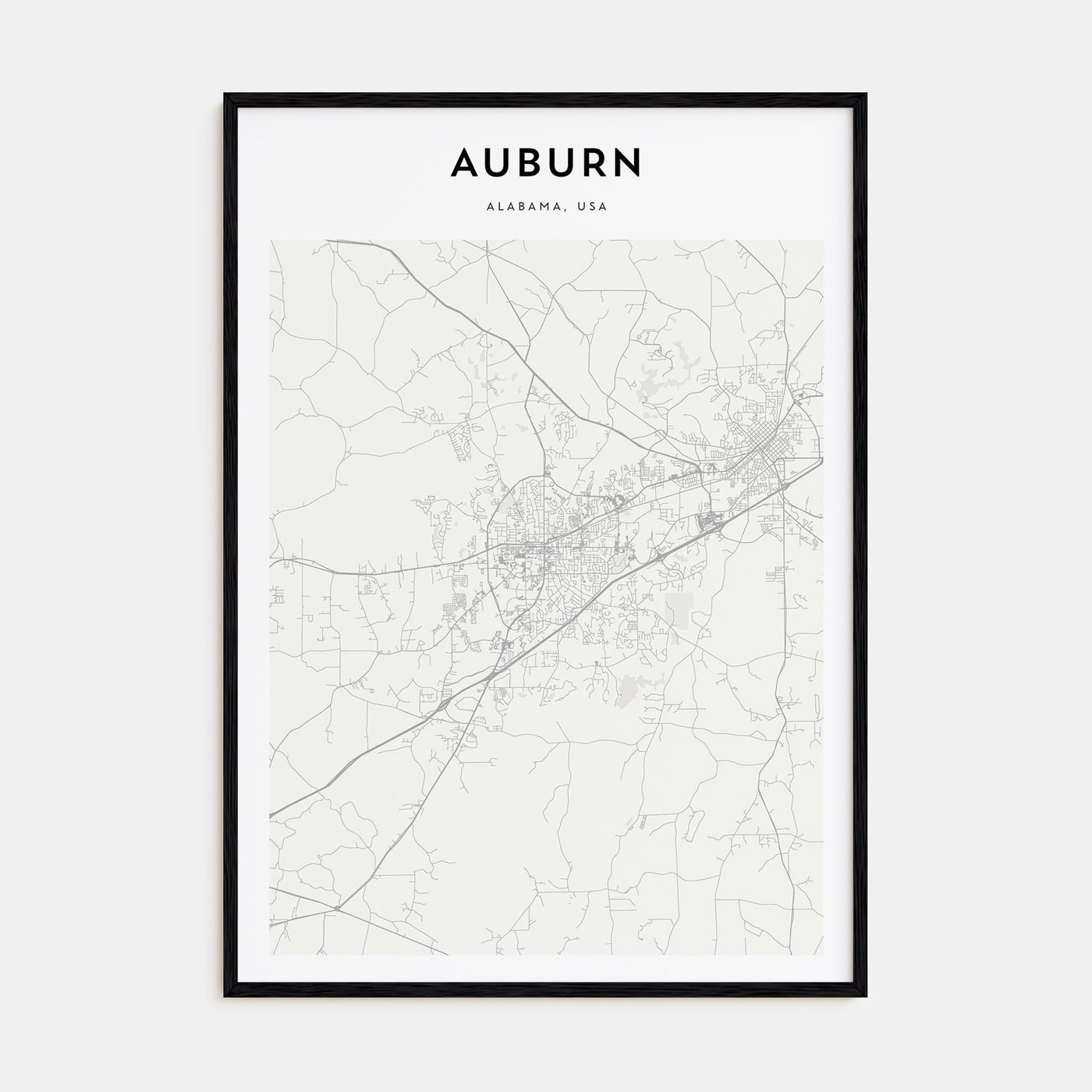 Auburn, Alabama Map Portrait Poster