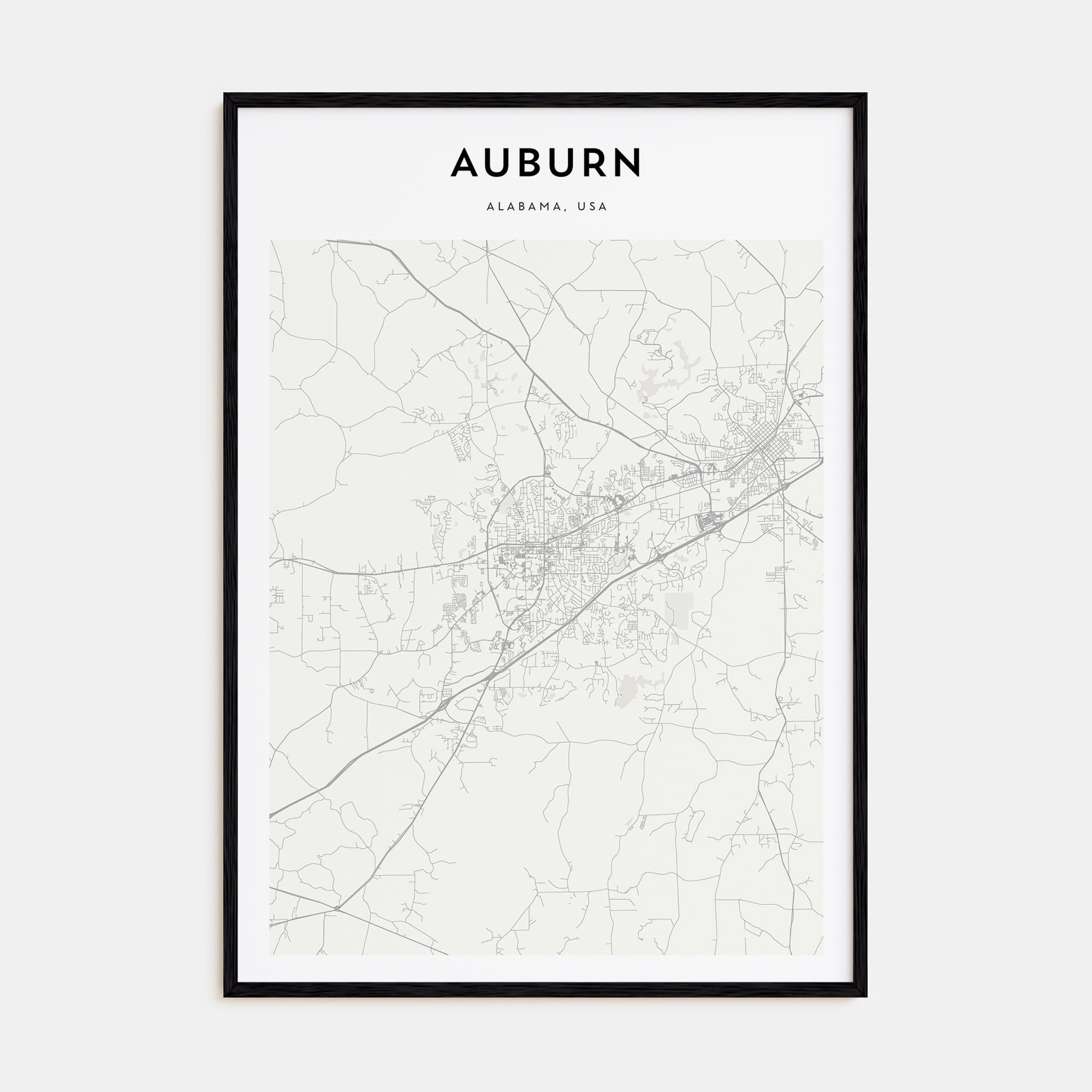 Auburn, Alabama Map Portrait Poster