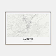 Auburn, California Map Landscape Poster
