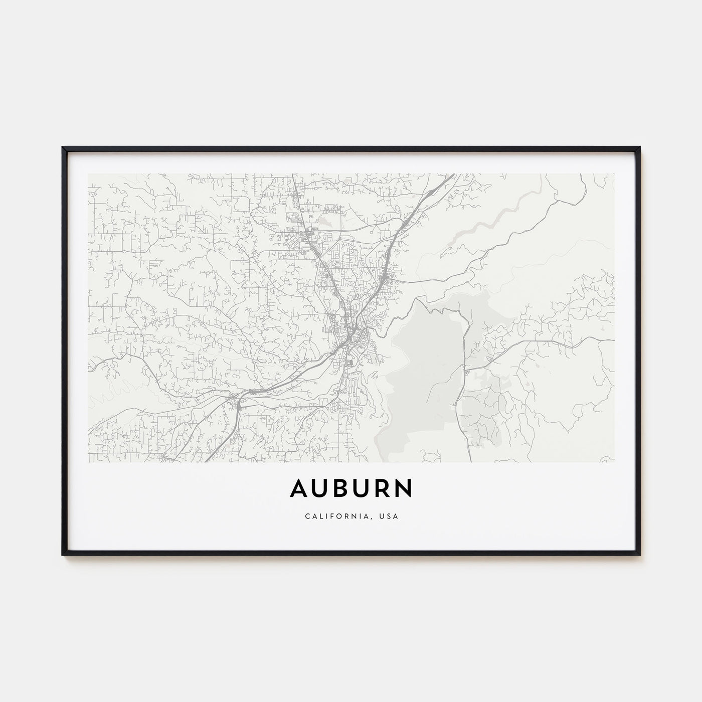 Auburn, California Map Landscape Poster