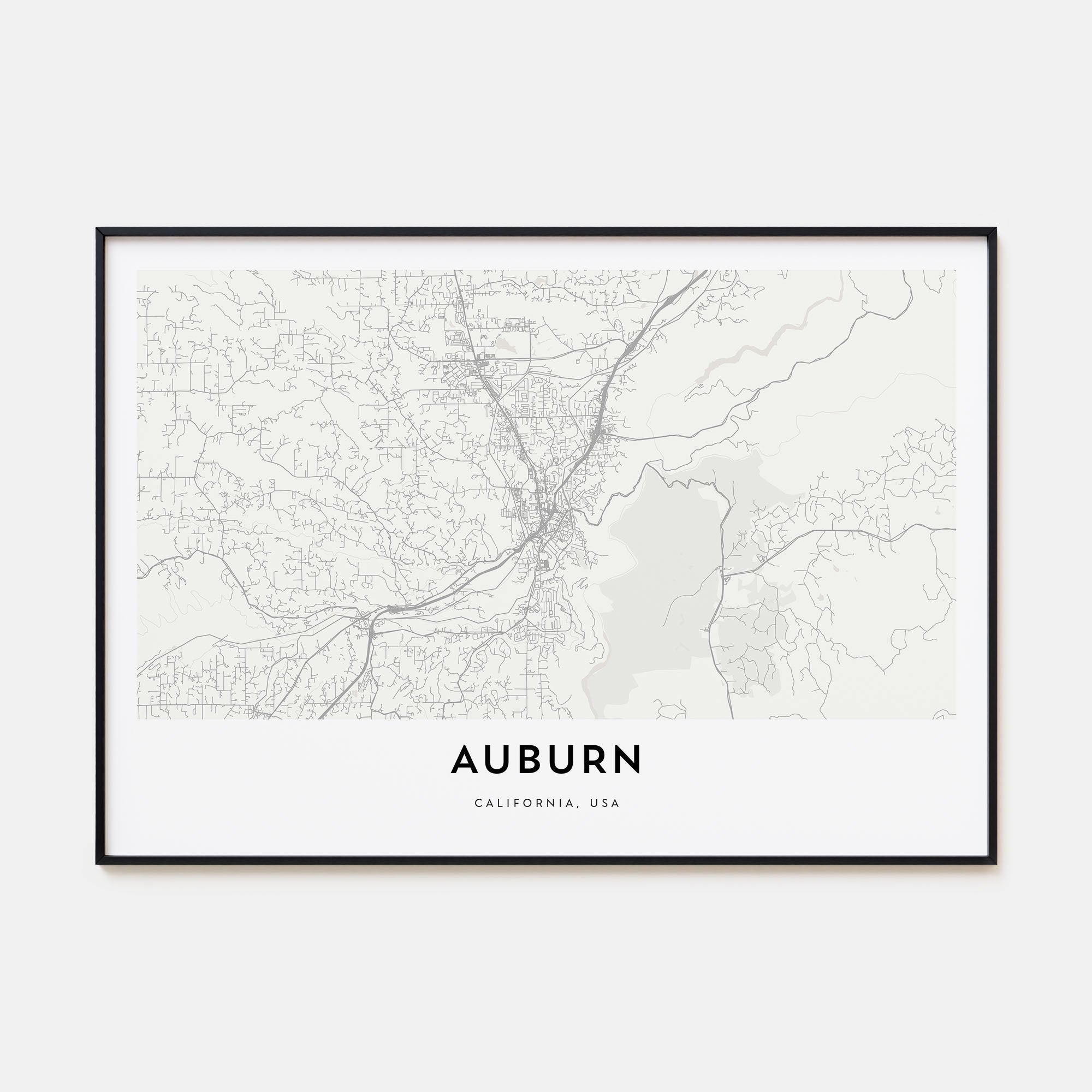 Auburn, California Map Landscape Poster