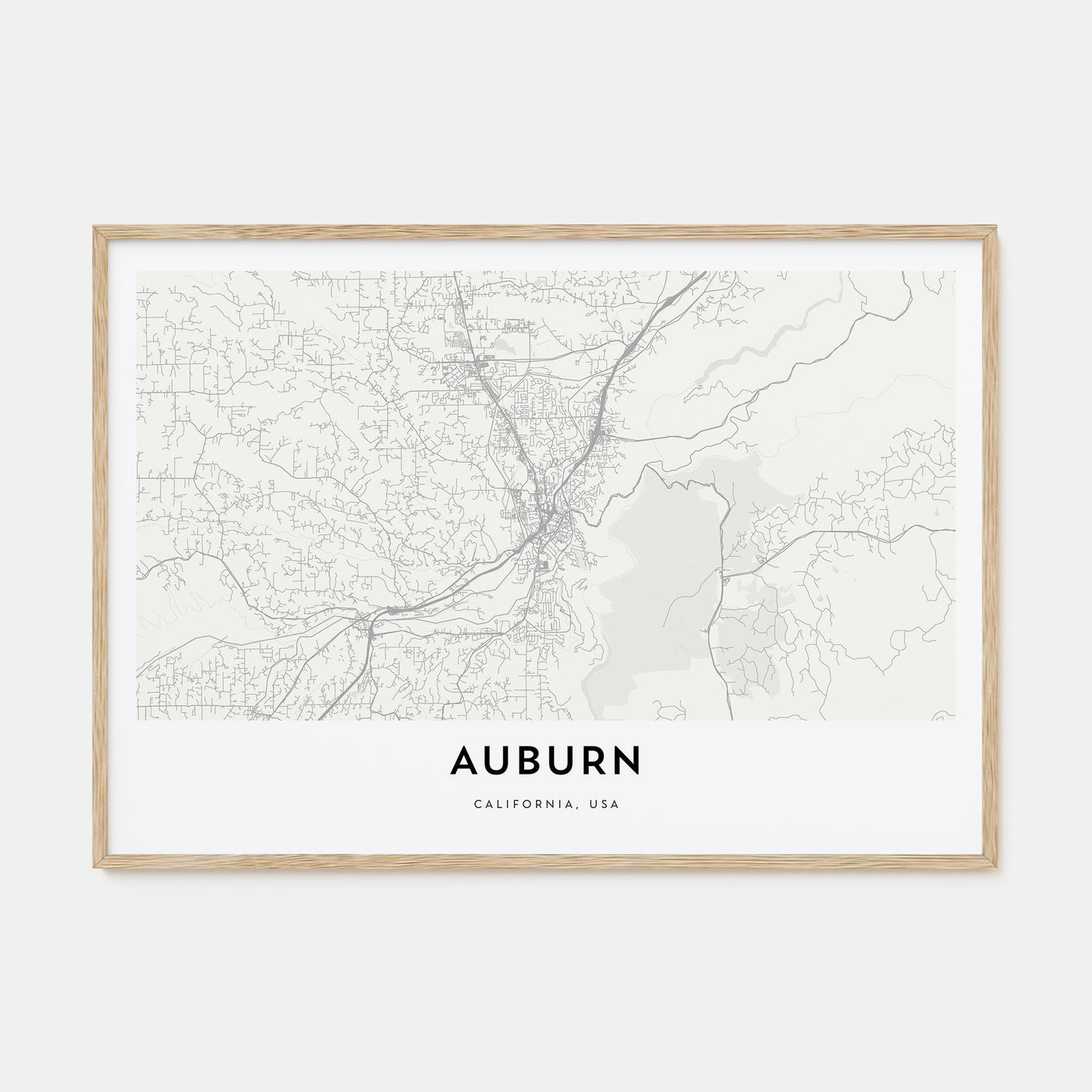 Auburn, California Map Landscape Poster