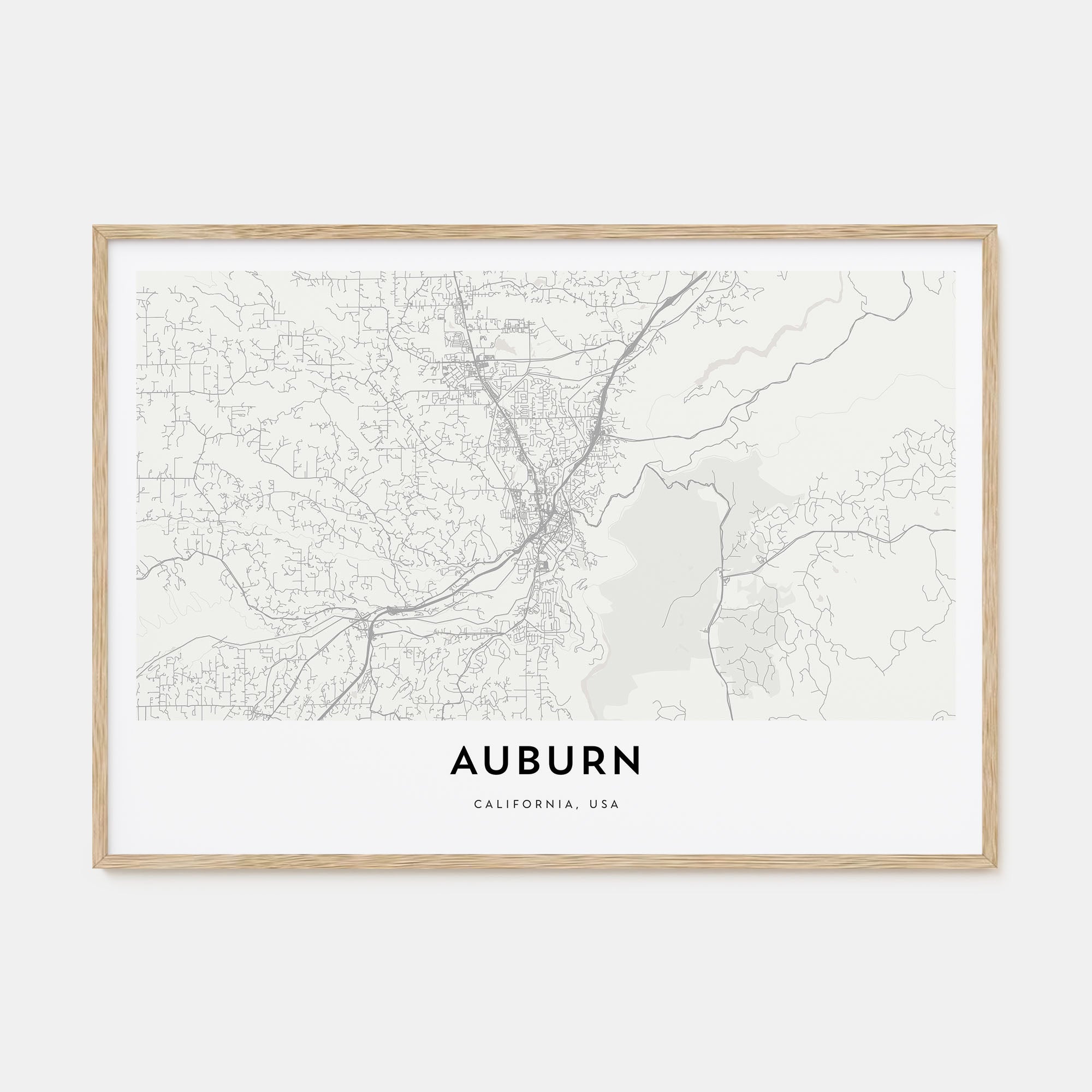 Auburn, California Map Landscape Poster