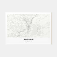 Auburn, California Map Landscape Poster