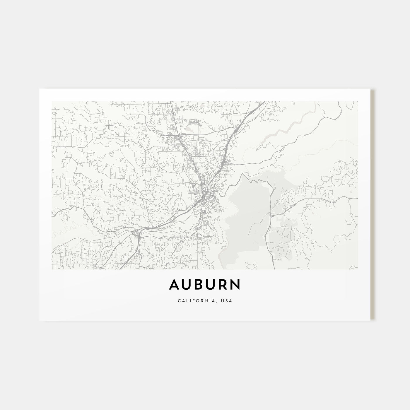 Auburn, California Map Landscape Poster