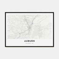 Auburn, California Map Landscape Poster