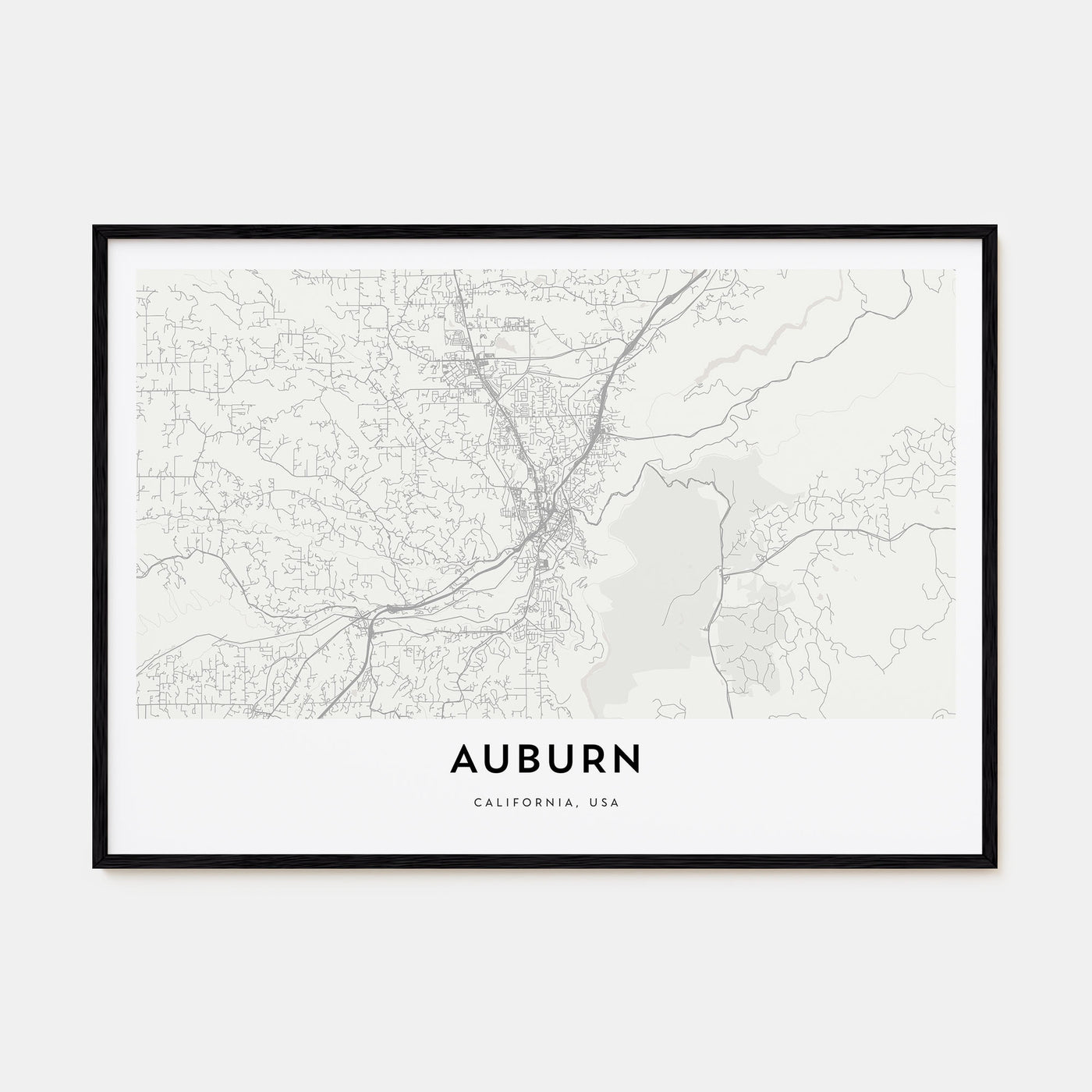 Auburn, California Map Landscape Poster