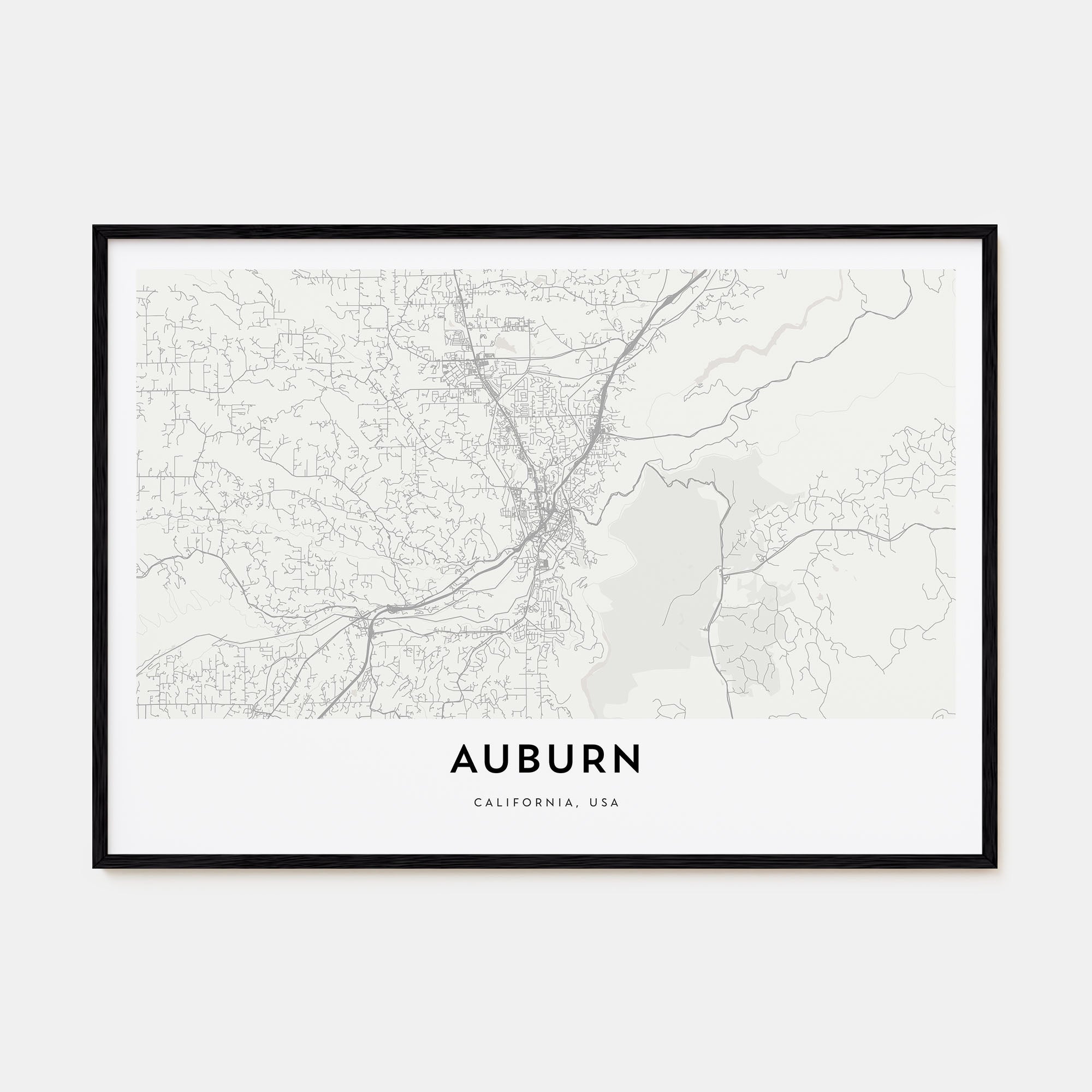 Auburn, California Map Landscape Poster