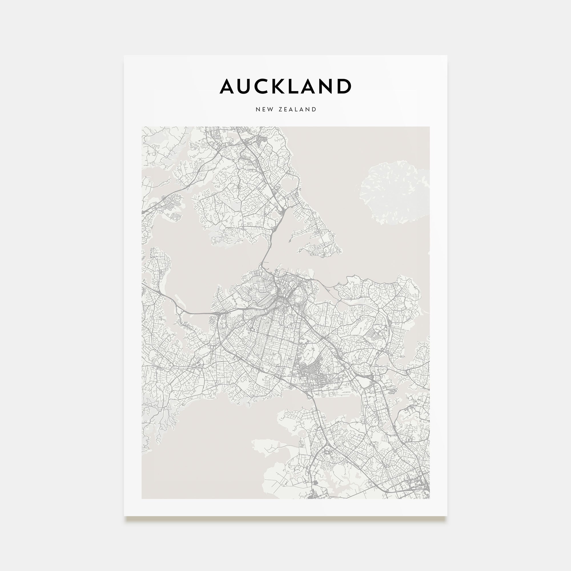 Auckland Map Portrait Poster