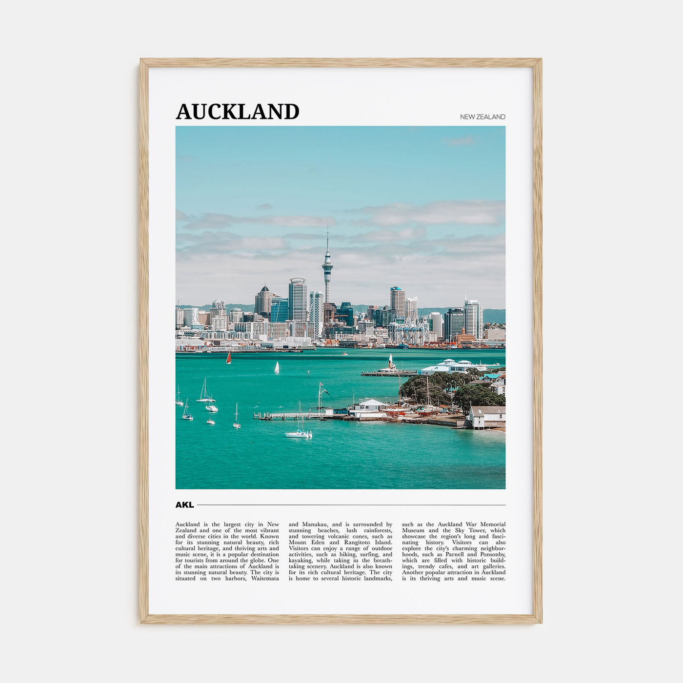 Auckland Travel Color Poster