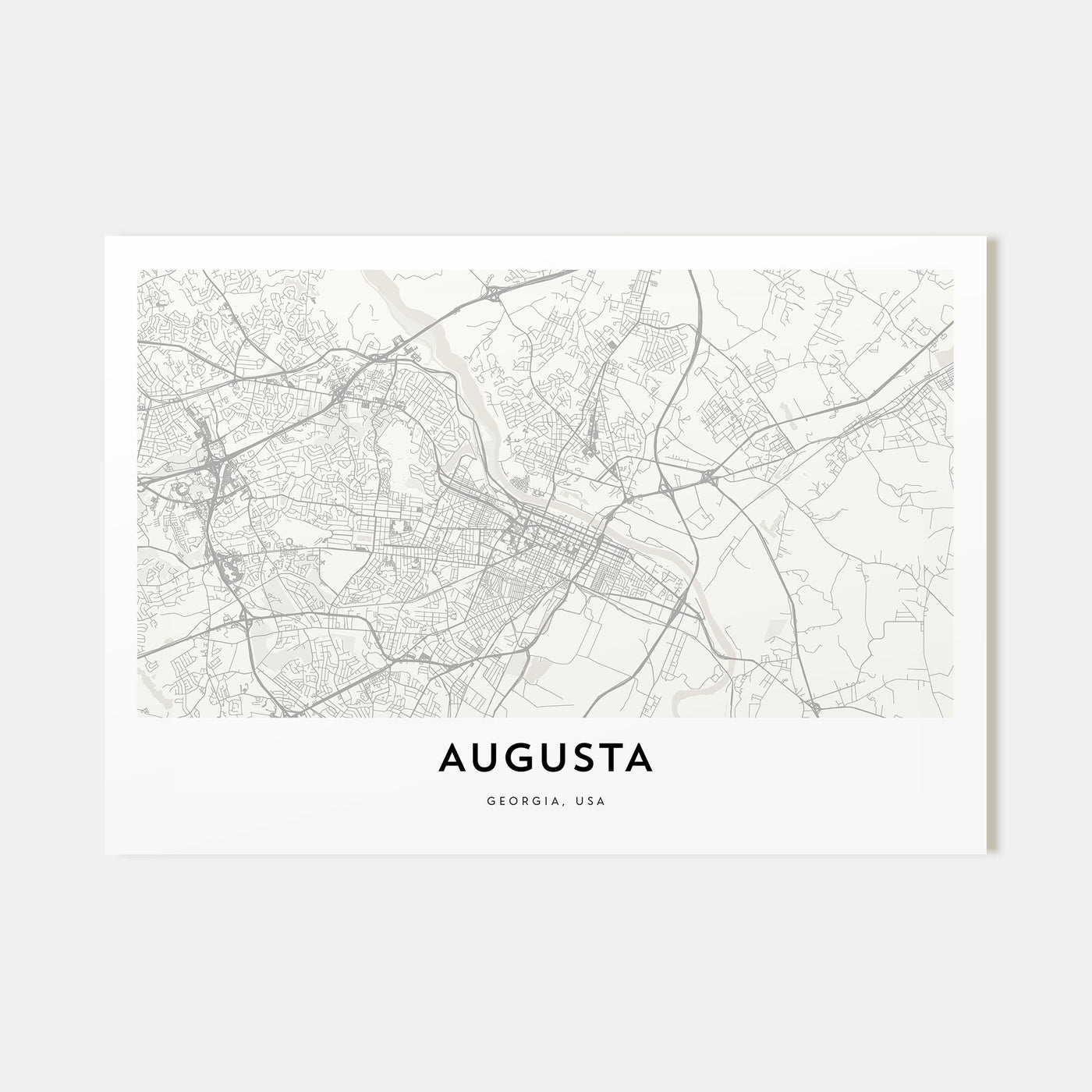 Augusta Map Landscape Poster