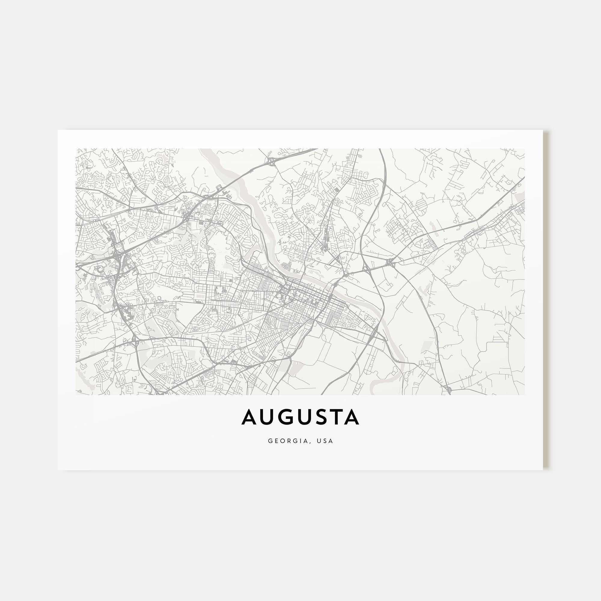 Augusta Map Landscape Poster