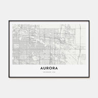 Aurora, Colorado Map Landscape Poster