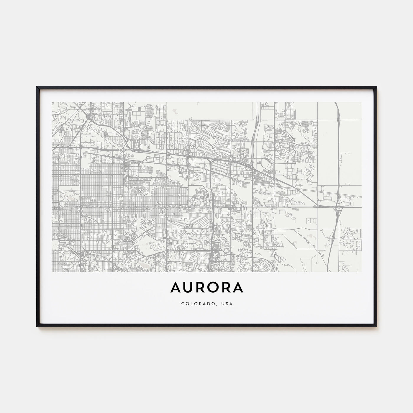 Aurora, Colorado Map Landscape Poster