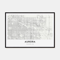 Aurora, Colorado Map Landscape Poster