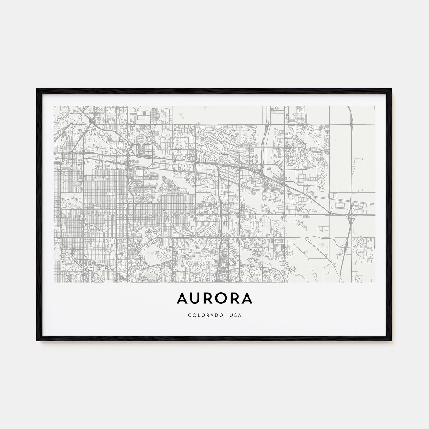 Aurora, Colorado Map Landscape Poster