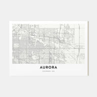Aurora, Colorado Map Landscape Poster