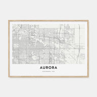 Aurora, Colorado Map Landscape Poster