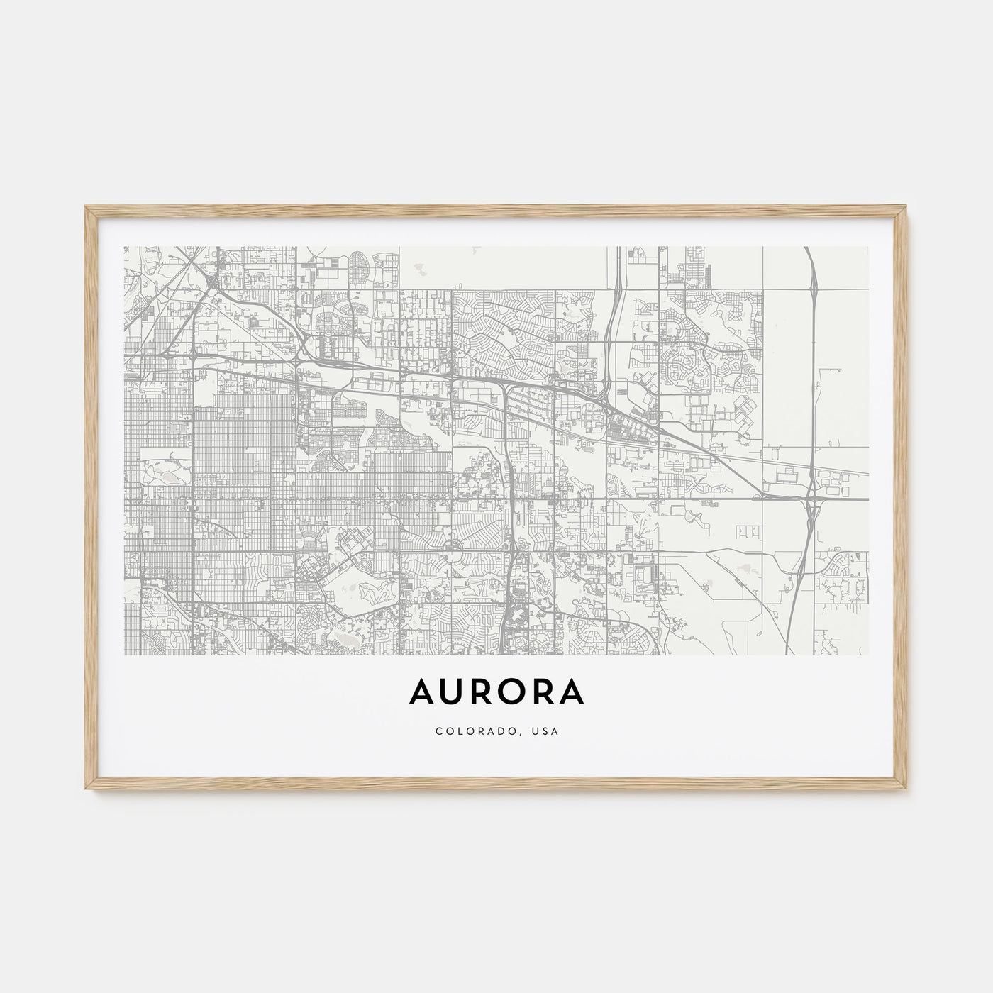 Aurora, Colorado Map Landscape Poster