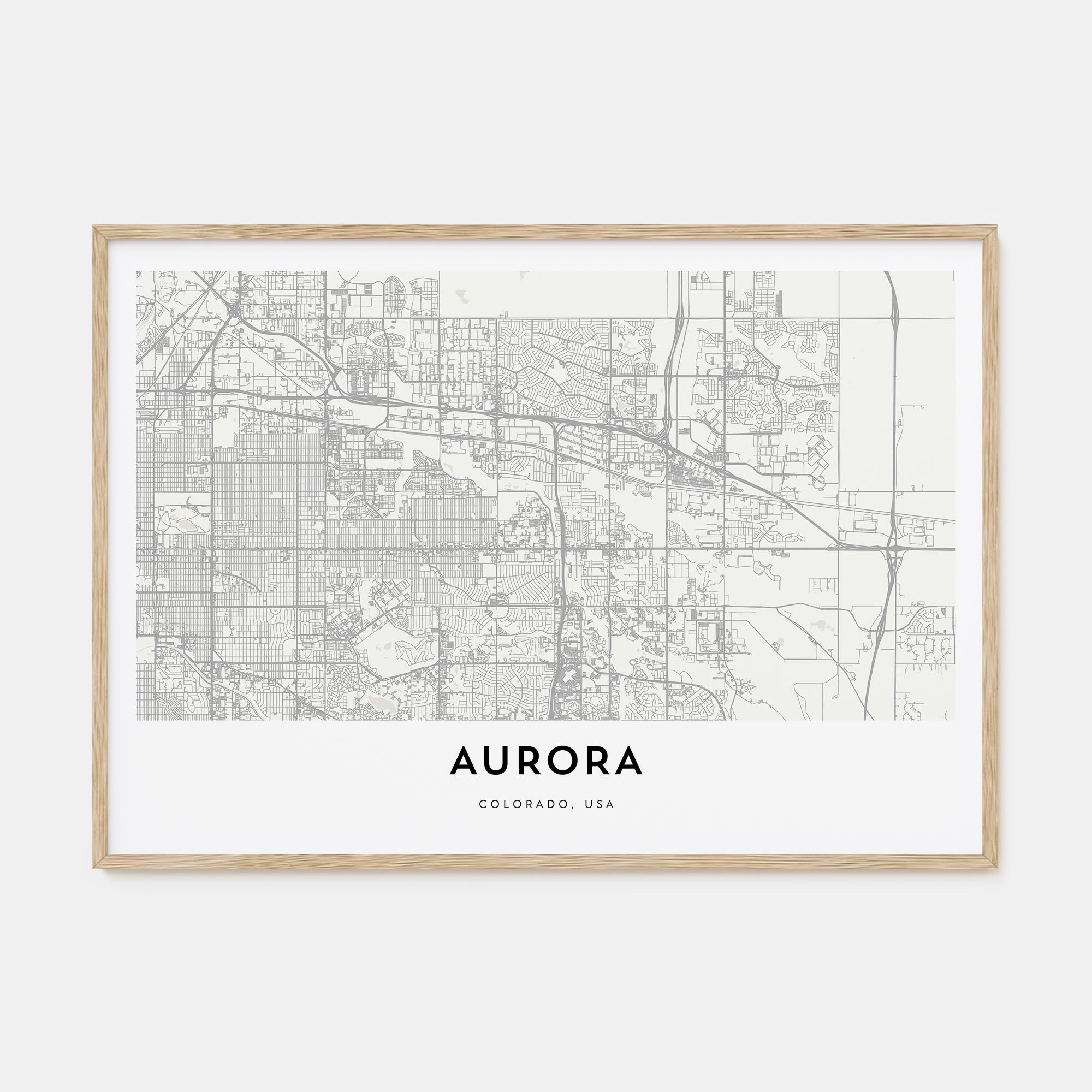 Aurora, Colorado Map Landscape Poster