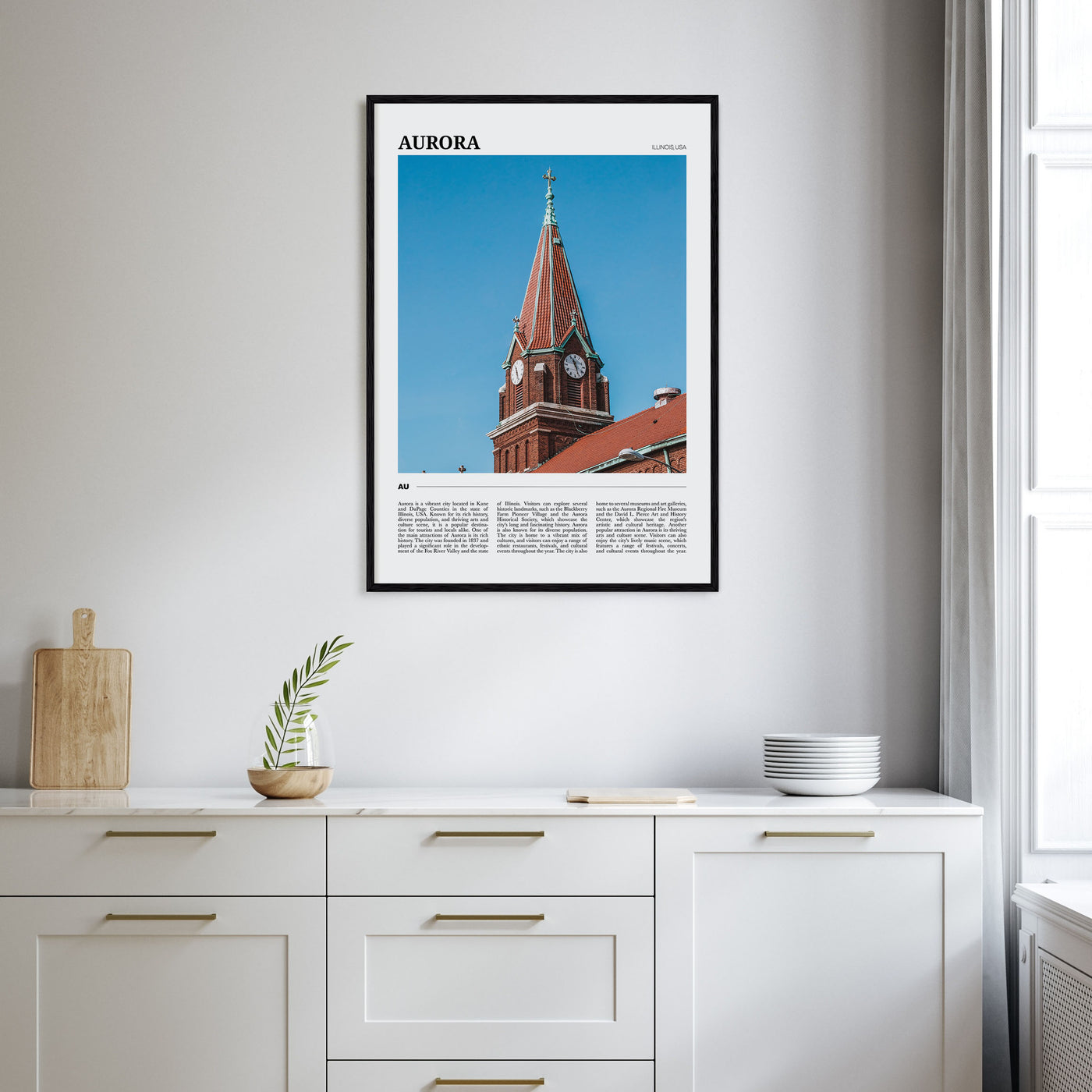 Aurora, Illinois Travel Color Poster