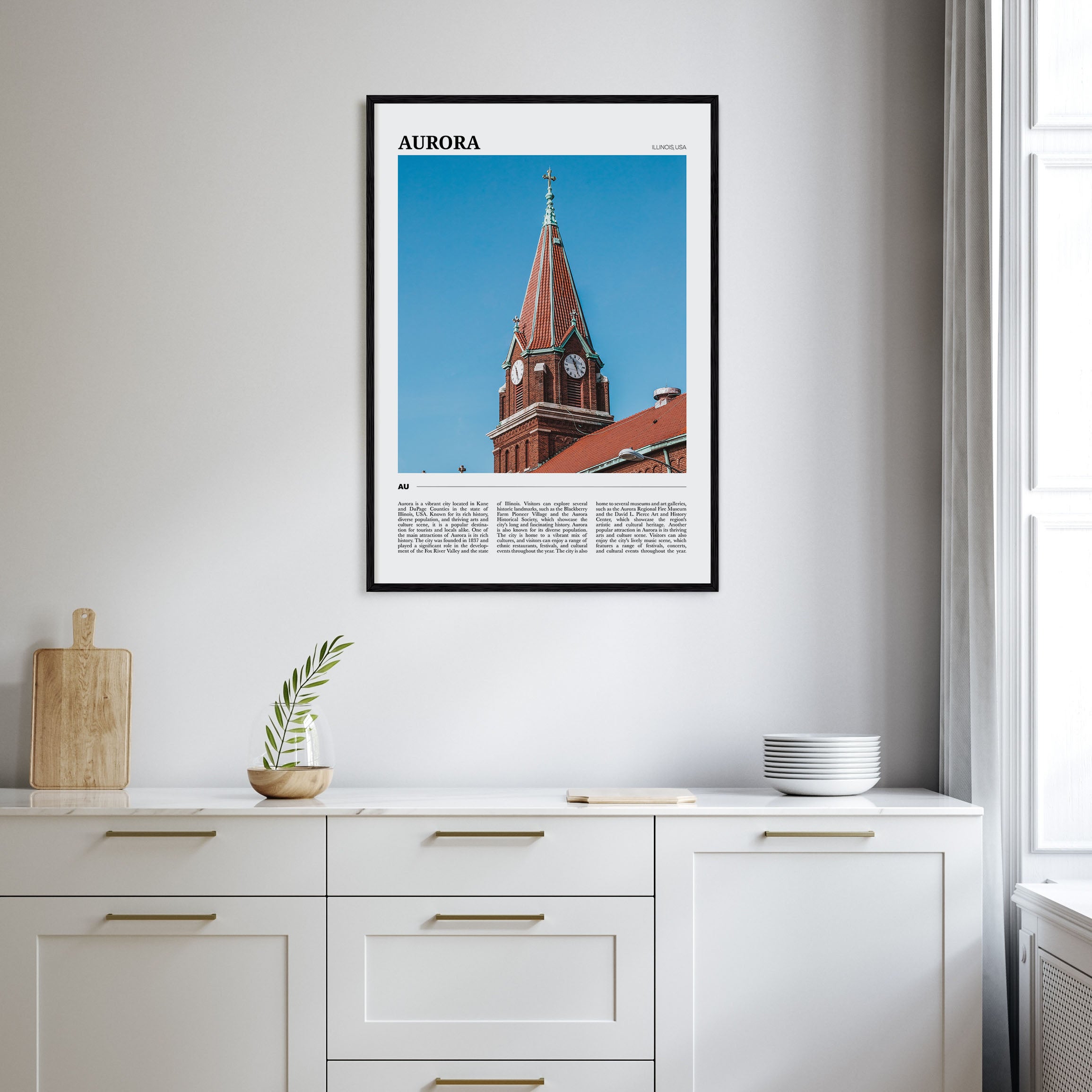 Aurora, Illinois Travel Color Poster