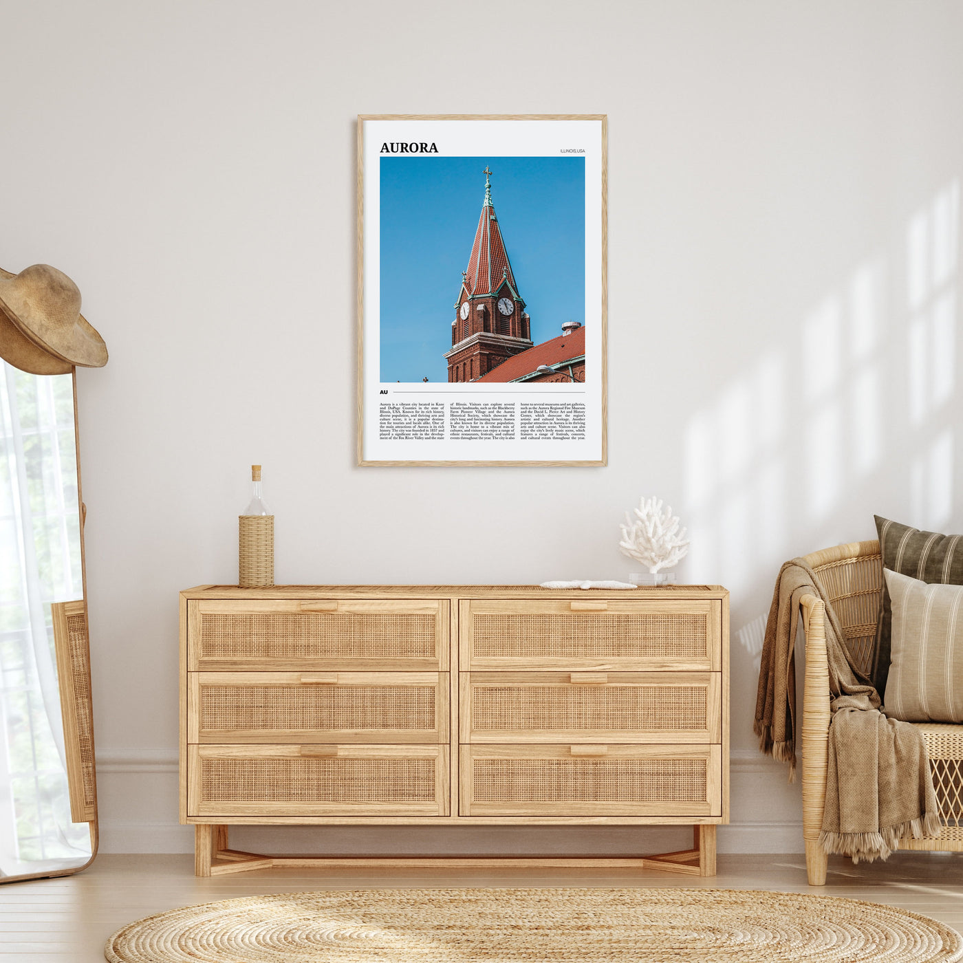 Aurora, Illinois Travel Color Poster