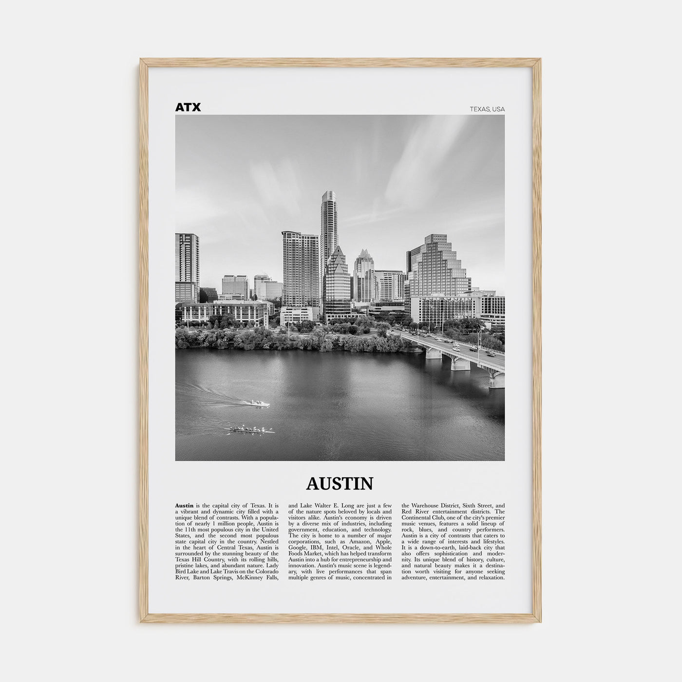 Austin Travel B&W No 3 Poster