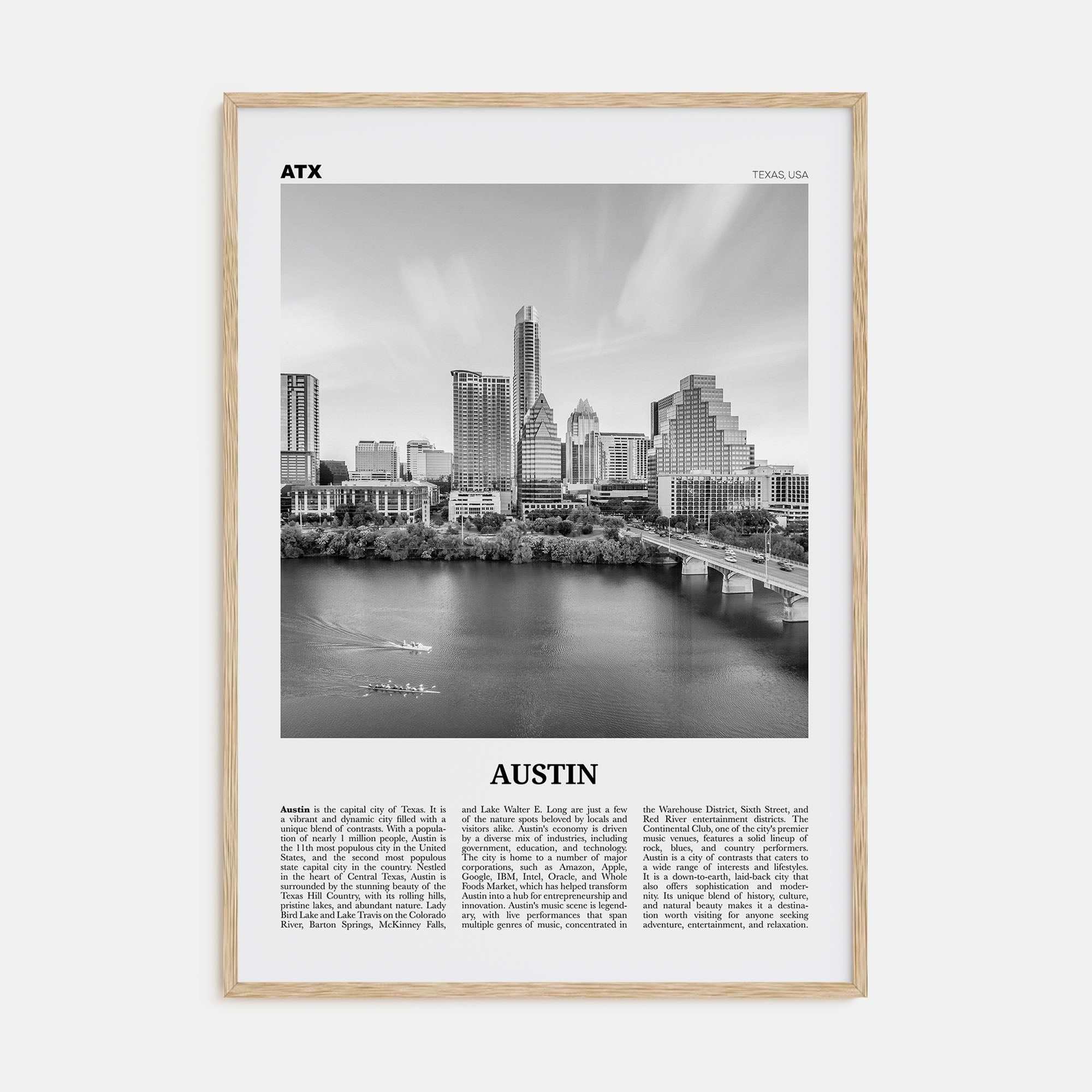 Austin Travel B&W No 3 Poster