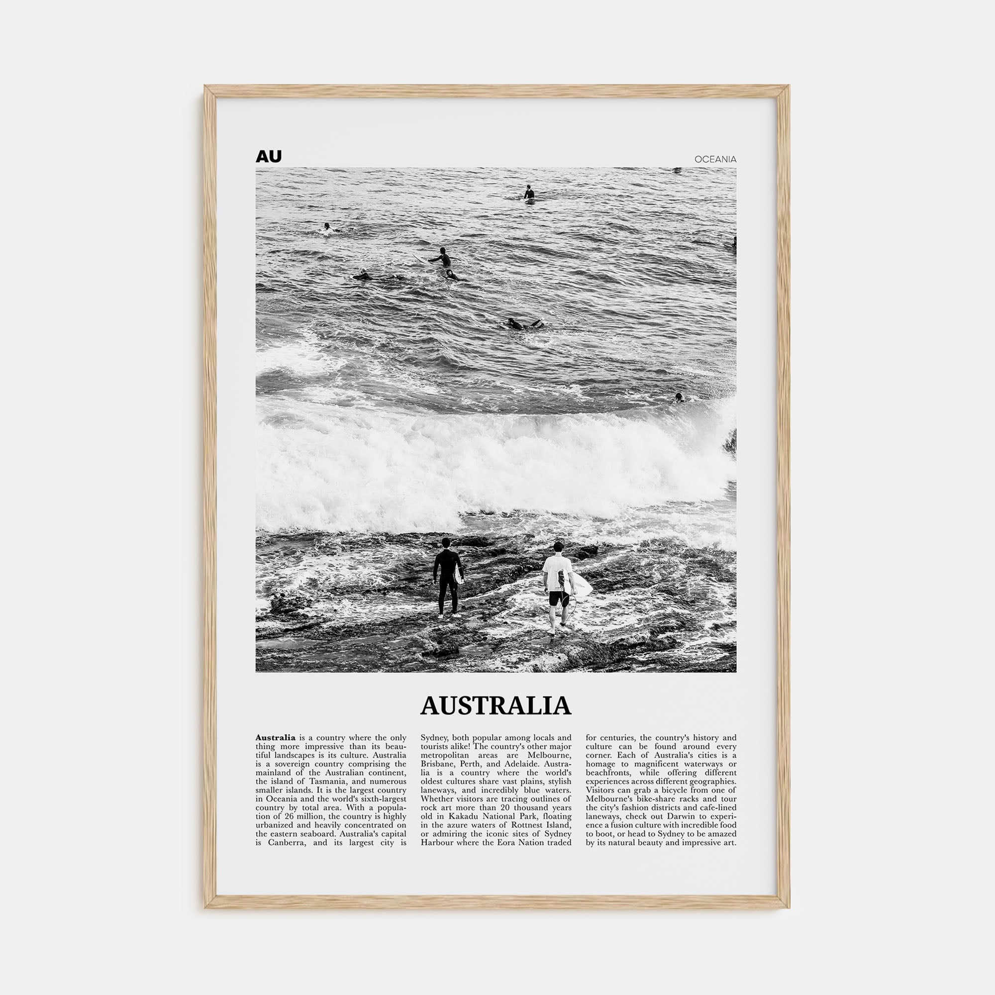 Australia Travel B&W No 1 Poster