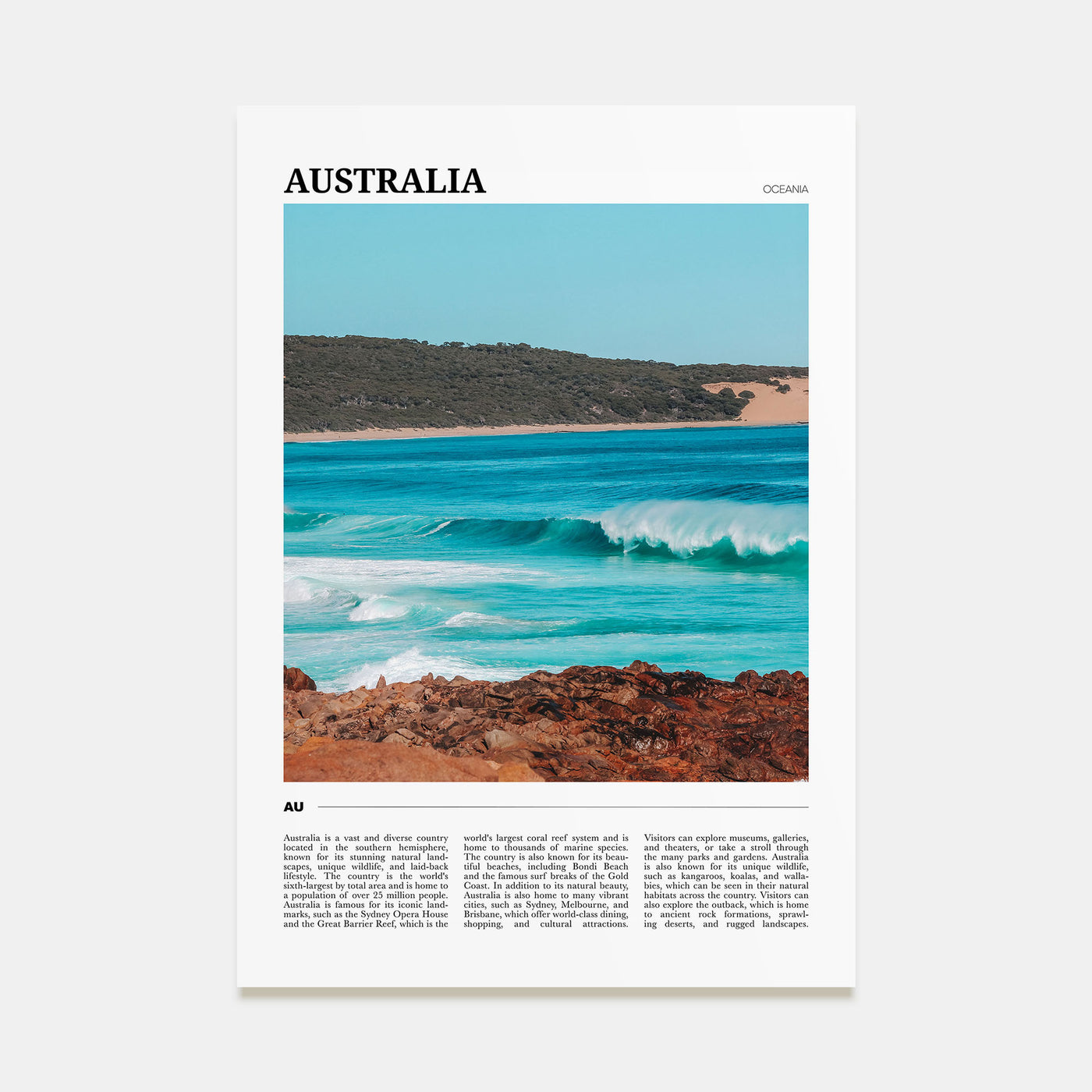 Australia Travel Color Poster
