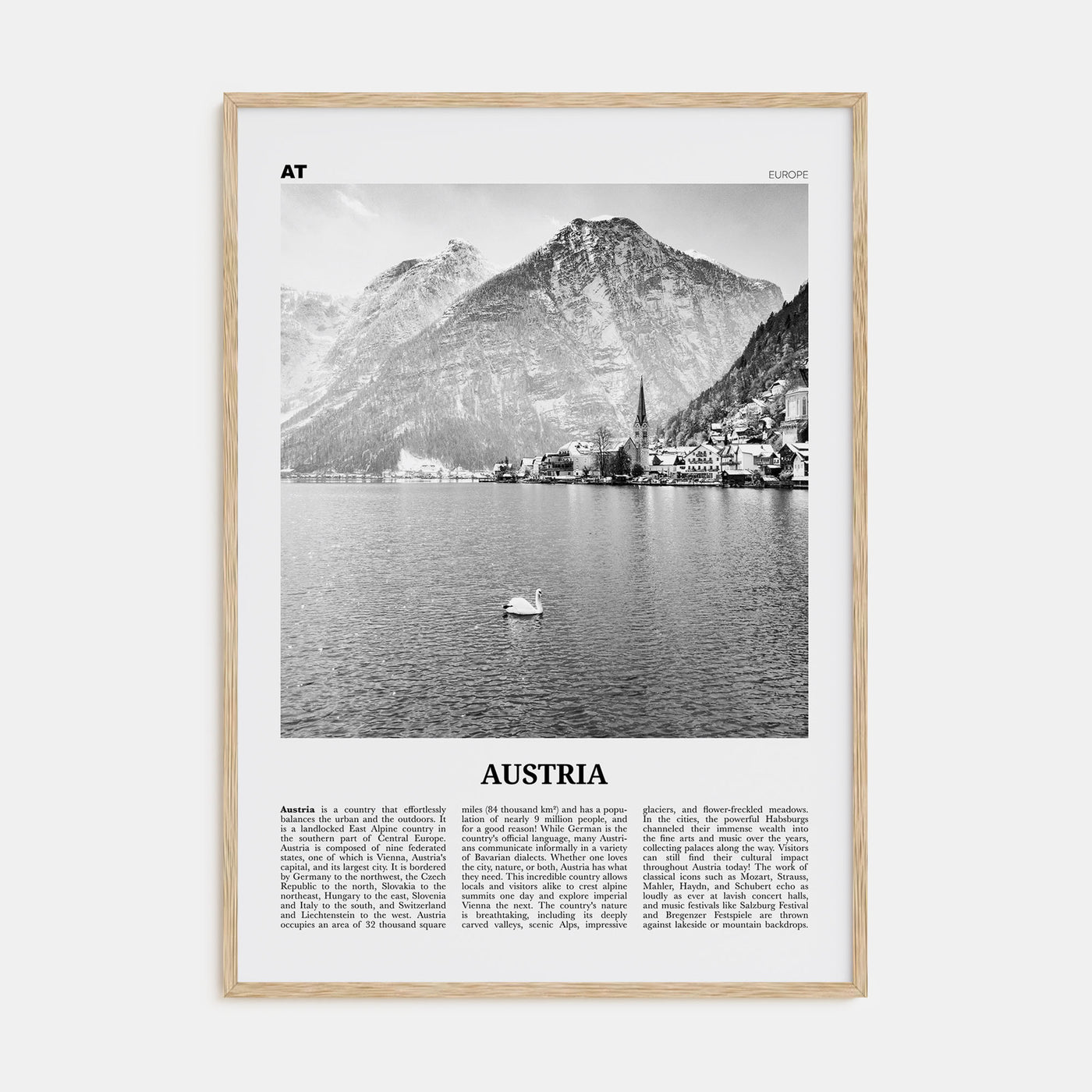 Austria Travel B&W Poster